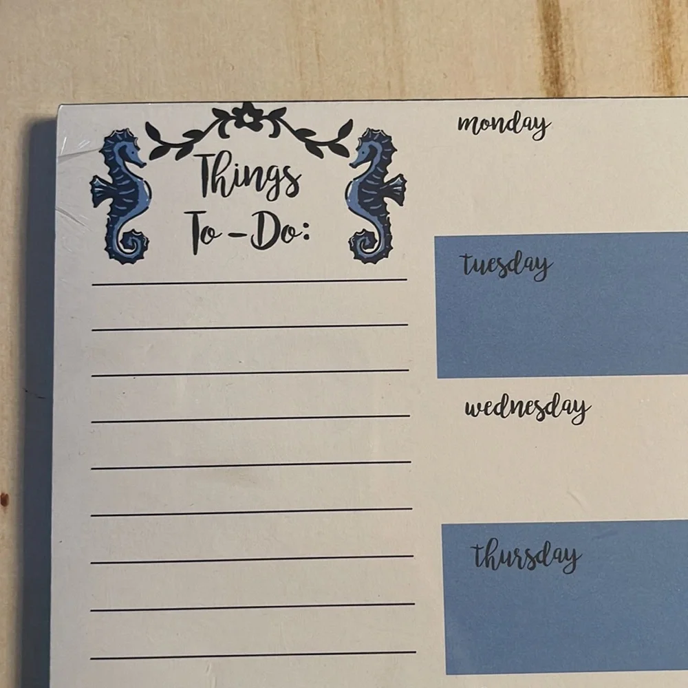 Vera Bradley Weekly To-Do Notepad- Seahorse of Course